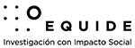 Logo de EQUIDE blanco, sirve como vínculo al sitio web del equide dentro de la Universidad Iberoamericana