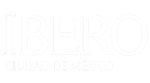 Logo de la Universidad Iberoamericana blanco con las letras IBERO en mayúscula, sirve como vínculo al sitio web de esta la Universidad Iberoamericana